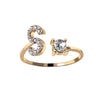Tiny Initial Letter Rings For Women  A-Z Letter Adjustable Open Finger Ring Aesthetic Wedding Jewelry Gift bijoux femme