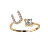 Tiny Initial Letter Rings For Women  A-Z Letter Adjustable Open Finger Ring Aesthetic Wedding Jewelry Gift bijoux femme