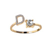 Tiny Initial Letter Rings For Women  A-Z Letter Adjustable Open Finger Ring Aesthetic Wedding Jewelry Gift bijoux femme