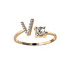 Tiny Initial Letter Rings For Women  A-Z Letter Adjustable Open Finger Ring Aesthetic Wedding Jewelry Gift bijoux femme