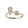 Tiny Initial Letter Rings For Women  A-Z Letter Adjustable Open Finger Ring Aesthetic Wedding Jewelry Gift bijoux femme