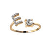 Tiny Initial Letter Rings For Women  A-Z Letter Adjustable Open Finger Ring Aesthetic Wedding Jewelry Gift bijoux femme