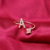 Tiny Initial Letter Rings For Women  A-Z Letter Adjustable Open Finger Ring Aesthetic Wedding Jewelry Gift bijoux femme