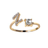 Tiny Initial Letter Rings For Women  A-Z Letter Adjustable Open Finger Ring Aesthetic Wedding Jewelry Gift bijoux femme