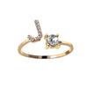 Tiny Initial Letter Rings For Women  A-Z Letter Adjustable Open Finger Ring Aesthetic Wedding Jewelry Gift bijoux femme