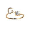 Tiny Initial Letter Rings For Women  A-Z Letter Adjustable Open Finger Ring Aesthetic Wedding Jewelry Gift bijoux femme