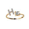 Tiny Initial Letter Rings For Women  A-Z Letter Adjustable Open Finger Ring Aesthetic Wedding Jewelry Gift bijoux femme