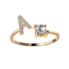 Tiny Initial Letter Rings For Women  A-Z Letter Adjustable Open Finger Ring Aesthetic Wedding Jewelry Gift bijoux femme