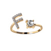 Tiny Initial Letter Rings For Women  A-Z Letter Adjustable Open Finger Ring Aesthetic Wedding Jewelry Gift bijoux femme