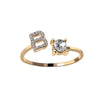 Tiny Initial Letter Rings For Women  A-Z Letter Adjustable Open Finger Ring Aesthetic Wedding Jewelry Gift bijoux femme