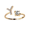 Tiny Initial Letter Rings For Women  A-Z Letter Adjustable Open Finger Ring Aesthetic Wedding Jewelry Gift bijoux femme