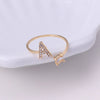 Tiny Initial Letter Rings For Women  A-Z Letter Adjustable Open Finger Ring Aesthetic Wedding Jewelry Gift bijoux femme