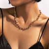 Tocona Punk Gold Silver Color Alloy Heavy Metal Thick Clavicle Chain Choker Necklace for Women Trendy Party Boho Jewelry Collar
