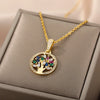 Tree of Life Necklace for Women Stainless Steel Long Chain Pendants Necklaces  Trend Choker Aesthetic Jewelry collares mujer