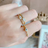 Trendy Elegant Dainty Rings For Women Romantic Women's Ring Shiny Zircon Gold Color Thin Finger Ring Accessories Jewelry KCR088