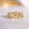 Trendy Elegant Dainty Rings For Women Romantic Women's Ring Shiny Zircon Gold Color Thin Finger Ring Accessories Jewelry KCR088