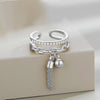 Trendy Hollow Jewelry Ball Shaped Pendant Open Ring for Women Men Gold Color Belt Spider Adjustable Finger Party Wedding Gift