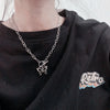 Trendy Hollow Love Heart Shaped Pendant Necklace Chain Shiny Women  Irregular Y2K Jewelry Silver Color Choker Jewelry Gift