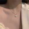 Trendy Hollow Love Heart Shaped Pendant Necklace Chain Shiny Women  Irregular Y2K Jewelry Silver Color Choker Jewelry Gift