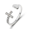 Trendy Minimalist Gold Color Cross Rings Geometric Double Layer Open Adjustable Finger Ring For Women Party Wedding Jewelry Gift
