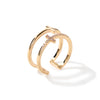 Trendy Minimalist Gold Color Cross Rings Geometric Double Layer Open Adjustable Finger Ring For Women Party Wedding Jewelry Gift