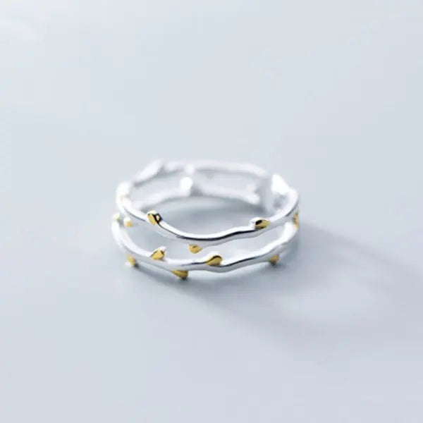 Trendy Minimalist Gold Color Cross Rings Geometric Double Layer Open Adjustable Finger Ring For Women Party Wedding Jewelry Gift