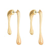 Trendy Modern Jewelry Irregular Line Water Drop Earrings Back Front Dangle Teardrop Earrings for Women Party Gifts