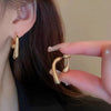 Trendy Modern Jewelry Irregular Line Water Drop Earrings Back Front Dangle Teardrop Earrings for Women Party Gifts