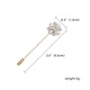 Trendy Opal Rhinestone Flower Long Needle Brooch For Women Vintage Butterfly Leaf Star Crown Lapel Pins Wedding Banquet Jewelry