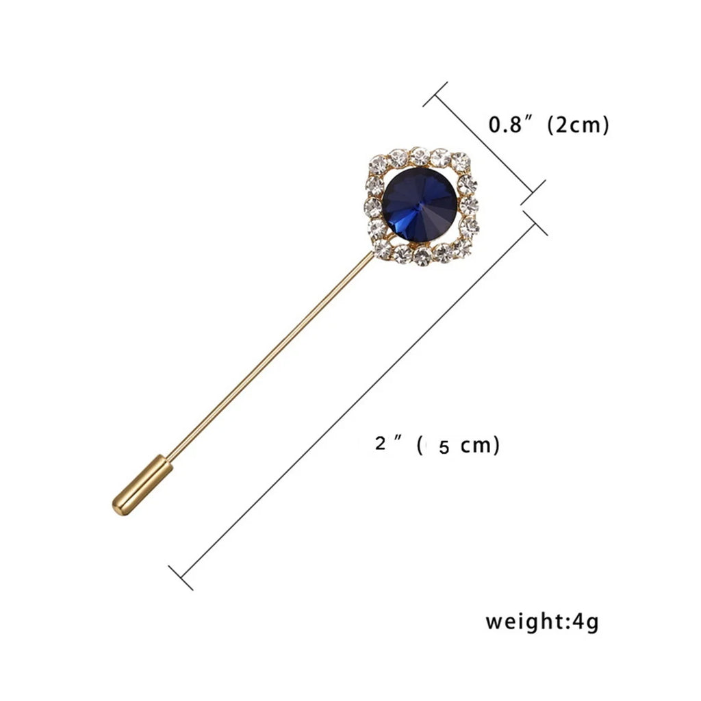 Trendy Opal Rhinestone Flower Long Needle Brooch For Women Vintage Butterfly Leaf Star Crown Lapel Pins Wedding Banquet Jewelry