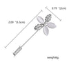 Trendy Opal Rhinestone Flower Long Needle Brooch For Women Vintage Butterfly Leaf Star Crown Lapel Pins Wedding Banquet Jewelry