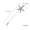 Trendy Opal Rhinestone Flower Long Needle Brooch For Women Vintage Butterfly Leaf Star Crown Lapel Pins Wedding Banquet Jewelry