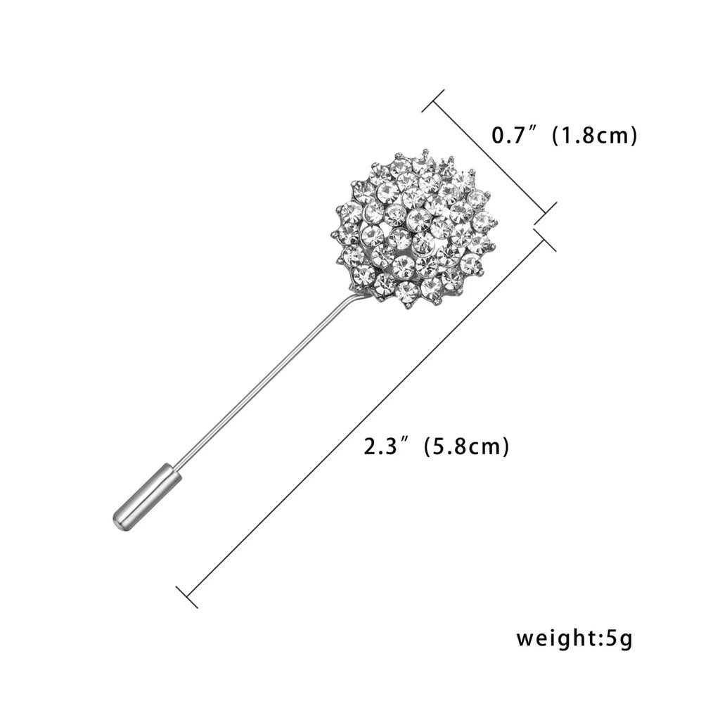 Trendy Opal Rhinestone Flower Long Needle Brooch For Women Vintage Butterfly Leaf Star Crown Lapel Pins Wedding Banquet Jewelry