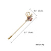 Trendy Opal Rhinestone Flower Long Needle Brooch For Women Vintage Butterfly Leaf Star Crown Lapel Pins Wedding Banquet Jewelry