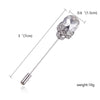 Trendy Opal Rhinestone Flower Long Needle Brooch For Women Vintage Butterfly Leaf Star Crown Lapel Pins Wedding Banquet Jewelry