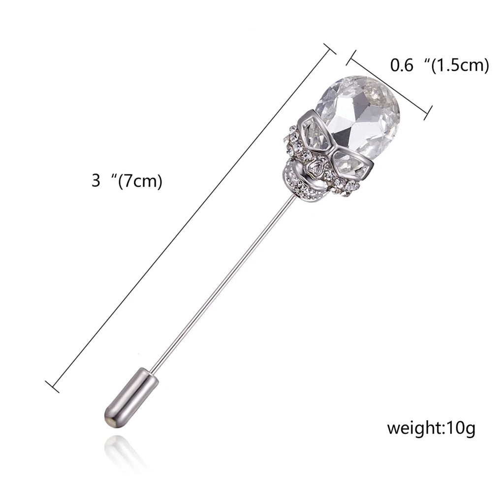 Trendy Opal Rhinestone Flower Long Needle Brooch For Women Vintage Butterfly Leaf Star Crown Lapel Pins Wedding Banquet Jewelry