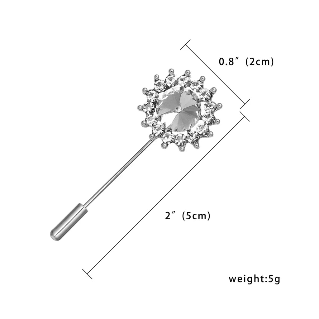 Trendy Opal Rhinestone Flower Long Needle Brooch For Women Vintage Butterfly Leaf Star Crown Lapel Pins Wedding Banquet Jewelry