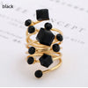 Trendy Oversize Multi Stone Rings for Women Lady Irregular Crystal Rhinestone Charm Open Ring Korean Gothic Party Jewelry 2023