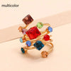 Trendy Oversize Multi Stone Rings for Women Lady Irregular Crystal Rhinestone Charm Open Ring Korean Gothic Party Jewelry 2023