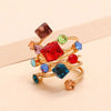 Trendy Oversize Multi Stone Rings for Women Lady Irregular Crystal Rhinestone Charm Open Ring Korean Gothic Party Jewelry 2023