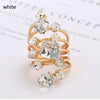 Trendy Oversize Multi Stone Rings for Women Lady Irregular Crystal Rhinestone Charm Open Ring Korean Gothic Party Jewelry 2023