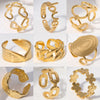 Trendy Stainless Steel Rings for Women Flower Heart Adjustable Finger Ring  Party Jewelry Geometric Aesthetic Open Ring