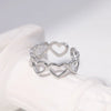 Trendy Stainless Steel Rings for Women Flower Heart Adjustable Finger Ring  Party Jewelry Geometric Aesthetic Open Ring