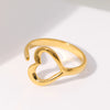Trendy Stainless Steel Rings for Women Flower Heart Adjustable Finger Ring  Party Jewelry Geometric Aesthetic Open Ring