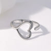 Trendy Stainless Steel Rings for Women Flower Heart Adjustable Finger Ring  Party Jewelry Geometric Aesthetic Open Ring