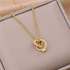 Trendy Sweet Sexy Gold Color Stainless Steel Necklaces For Women Korean  Female Pendant Clavicle Chain Jewelry