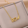 Trendy Sweet Sexy Gold Color Stainless Steel Necklaces For Women Korean  Female Pendant Clavicle Chain Jewelry