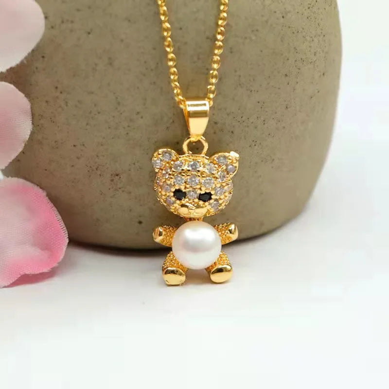 Trendy Sweet Sexy Gold Color Stainless Steel Necklaces For Women Korean  Female Pendant Clavicle Chain Jewelry
