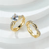 Twist Exquisite Silver Color Rose Gold Rings for Women Classic Inlaid Zircon Stones Wedding Rings Set Bridal Engagement Jewelry