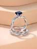 Twist Exquisite Silver Color Rose Gold Rings for Women Classic Inlaid Zircon Stones Wedding Rings Set Bridal Engagement Jewelry